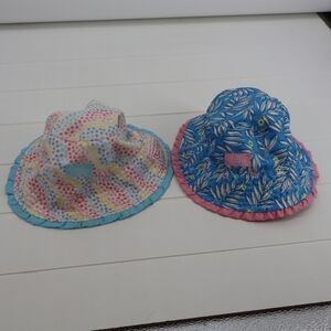 UV Skinz Girl's Bundle of Sunhats Size 7  Stars Unicorn‎ Floral Dot Bucket Hat